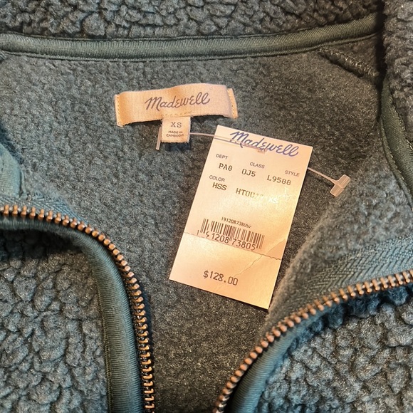 Madewell Fleece Pullover Jacket, NWT - Picture 4 of 5